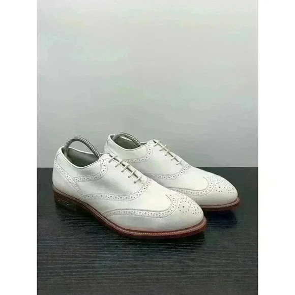 Etonic Ultimate White Leather Oxfords Wingtip Lace Up Golf Shoe Size US 9.5 D main image 5